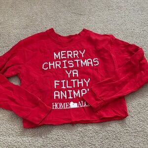 Home Alone- Merry Christmas you filthy animal cropped sweatshirt size small